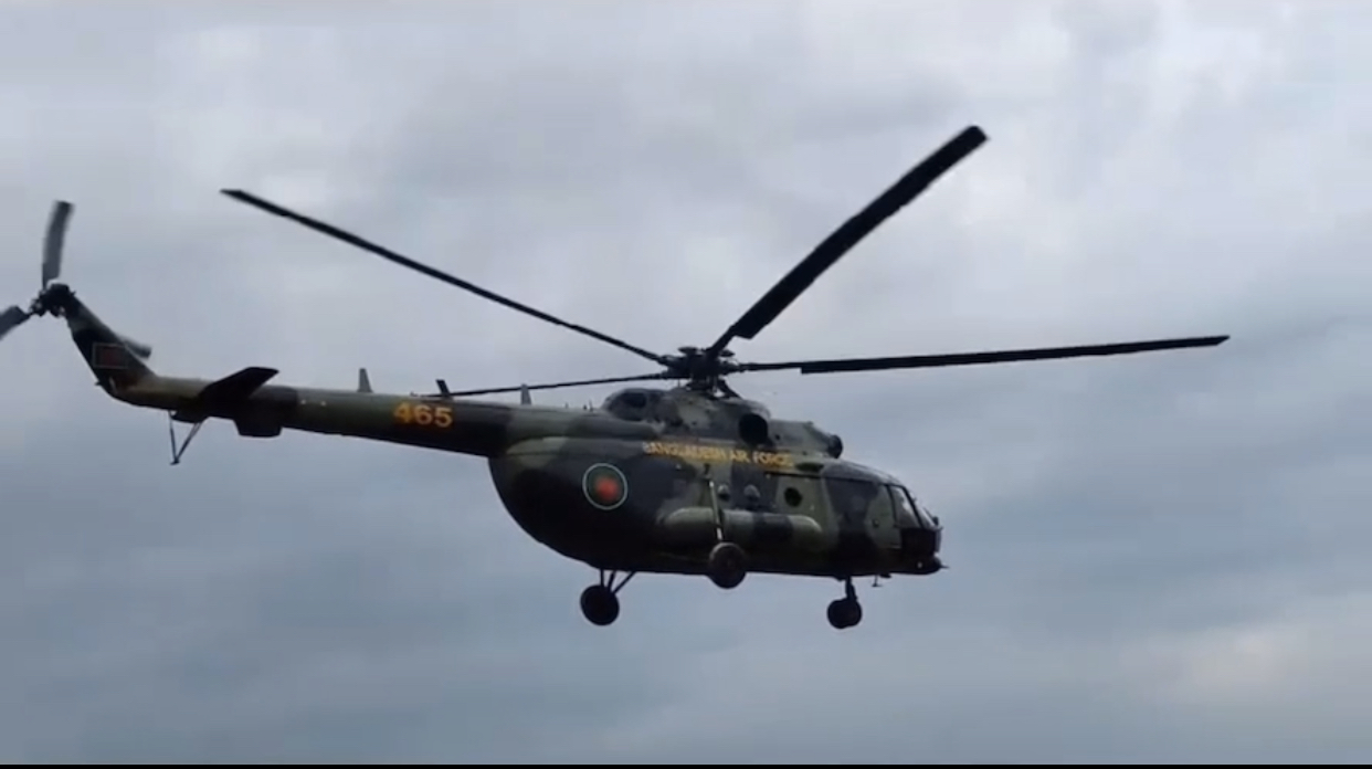 Helicopters are used to deliver ballot papers to voting places that border in Rangamati