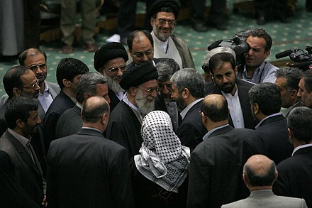 Mashal with Iran's Ayatollah Ali Khamenei and Iranian President Mahmoud Ahmadinejad in Tehran