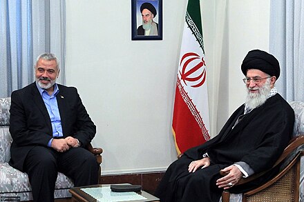 Haniyeh and Iranian Supreme Leader Ali Khamenei in 2012