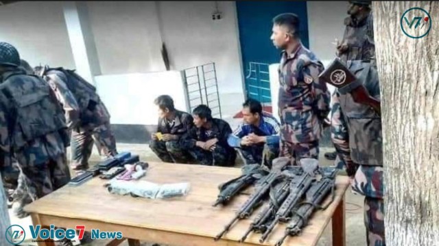 14 armed Myanmar Border Guard Force (BGP) soldiers broke into Bangladesh Bandarban and sought safety with the BGB. On Sunday around 8 a.m., they crossed into Naikshyongchari, Bangladesh's Tumbru borde