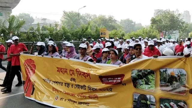May Day Celebrated with Colorful Procession in Dhaka