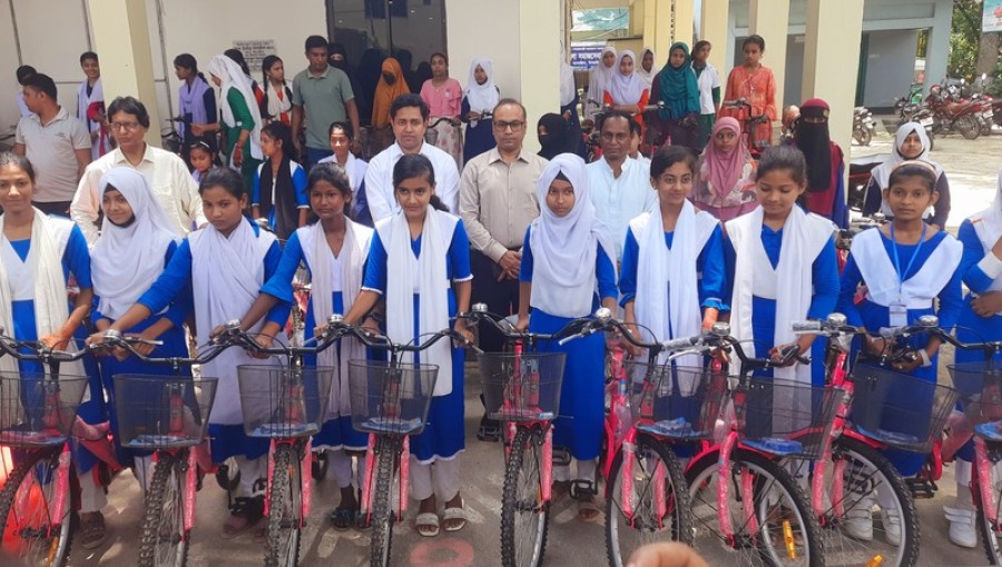 Bicycles Given to 60 Students in Basail, Tangail