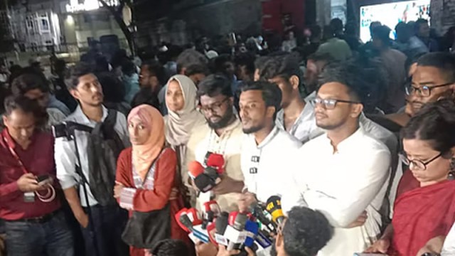 Vice President (VP) candidate of the Anti-Discrimination Student Union, Abdul Kader, speaks at a press conference.