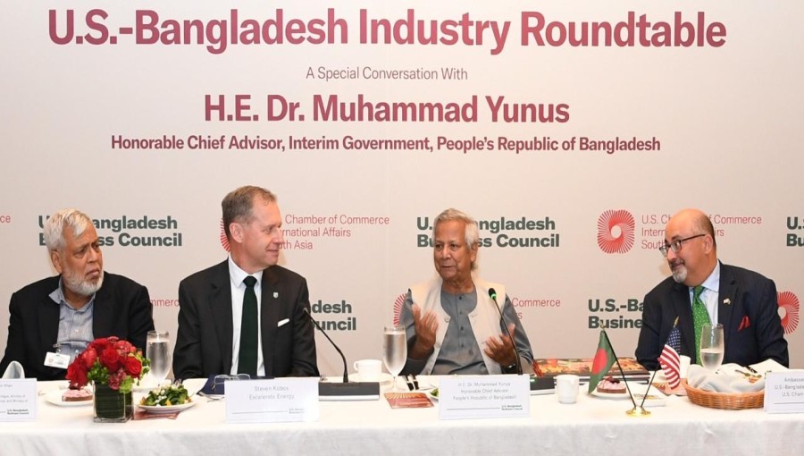 Chief Adviser Professor Muhammad Yunus addresses the US-Bangladesh Business Council in New York on September 26, urging stronger economic ties and increased US investment in Bangladesh's rapidly growing sectors. Photo: UN