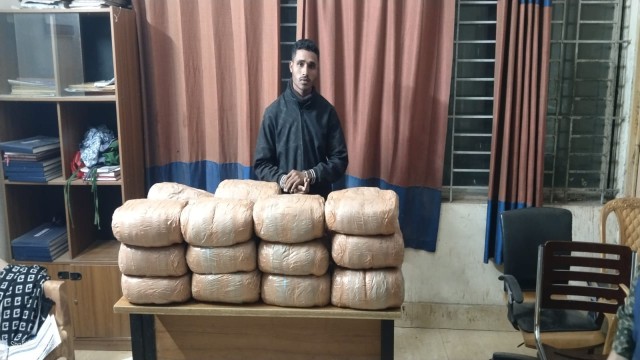 Police Arrest Drug Dealer with 46 kg Cannabis in Madhabpur