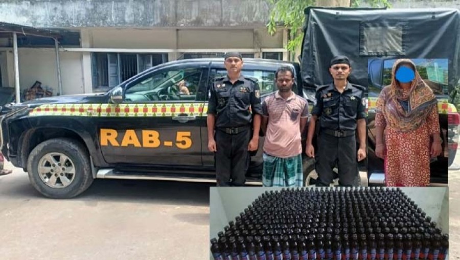 RAB Arrests Two with Over 3 Hundred Bottles Phensidyl in Rajshahi