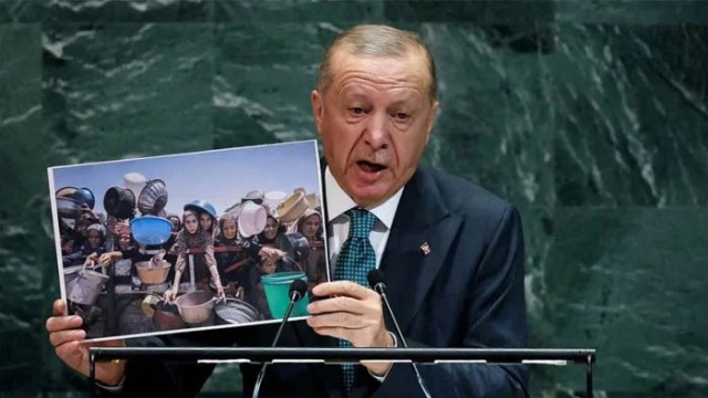 Turkish President Recep Tayyip Erdoğan addresses world leaders at the UN General Assembly on Tuesday, (September 23, 2025), in New York, calling for an immediate ceasefire in Gaza.