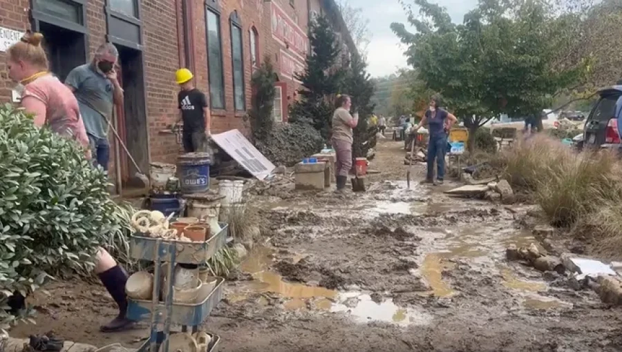 "Volunteers lend a hand as Western North Carolina communities work to rebuild after Hurricane Helene's devastating flood."