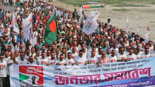 Second Day of Teesta River Protection Movement Underway