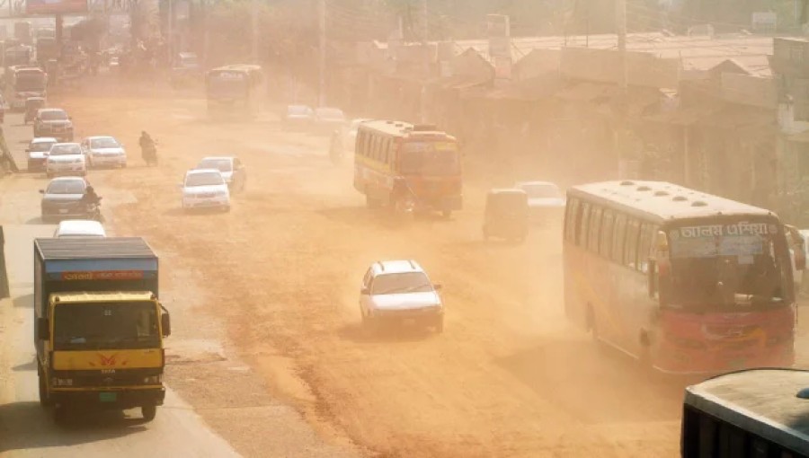 "Dhaka's air quality remains 'very unhealthy' as the capital ranks second globally for poor air quality, posing significant health risks to residents."