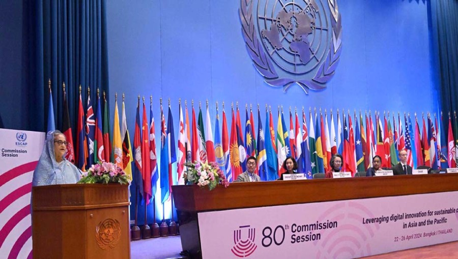 PM Hasina Advocates Dialogue over Conflict at UNESCAP Meeting