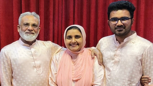"Rajshahi AL leader Azizul Alam Bentu, wife Nasima Alam, and son Ruhit Amin—now accused by the Anti-Corruption Commission in a graft case over illegally amassed wealth. Photo: Collected"