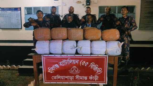 BGB Seizes 100kg of Indian Cannabis in Habiganj, Two Arrested