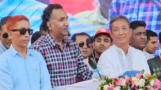 "Habib-un-Nabi Khan Sohel, Joint Secretary of BNP, addressing the rally in Rangamati, highlighting a golden era for Chattogram Hill Tracts under Tarique Rahman's leadership."