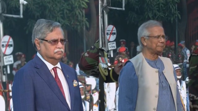 President, Chief Advisor Pay Tribute at Shikha Anirban on Armed Forces Day