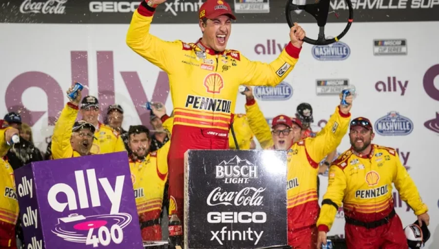 Joey Logano Wins Chaotic, Rain-Delayed NASCAR Race at Nashville