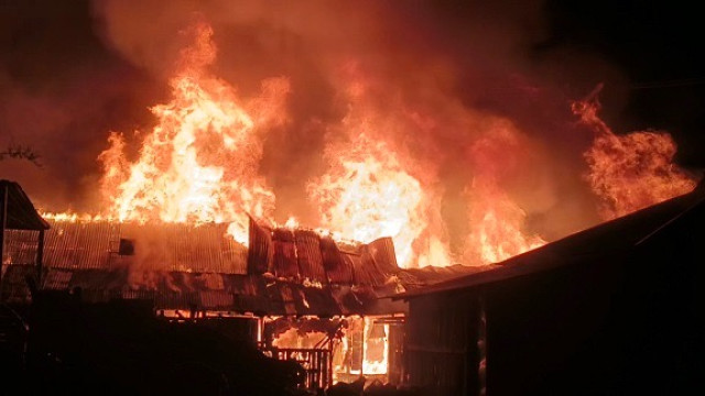 Fire broke out in the Muslim Block market area of Baghaichhari Municipality in Rangamati.