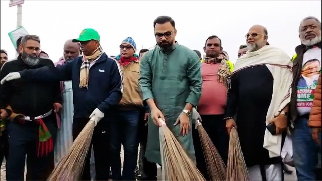 Dhaka North BNP Begins Cleanup Drive After Tarique Rahman Reception