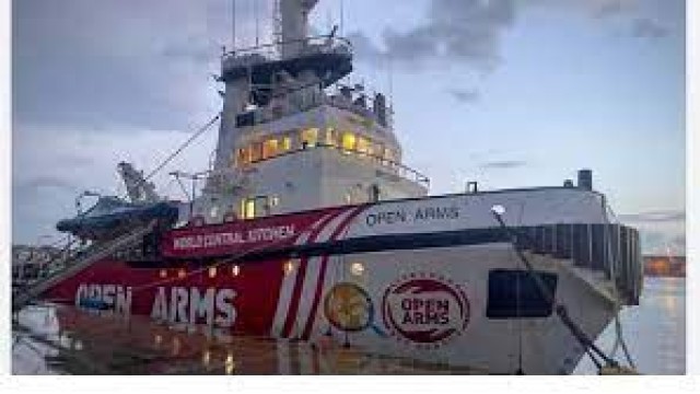 A boat was "ready" to leave Cyprus, filled with food supplies for the Palestinians residing in Gaza, ravaged by conflict.