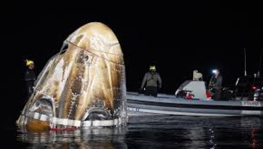 "NASA's SpaceX Crew-8 astronauts celebrate their return to Earth after an unprecedented 235 days aboard the International Space Station."