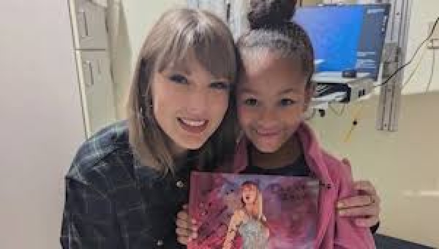 "Taylor Swift surprises young patients at Children's Mercy Hospital in Kansas City, sharing a lighthearted moment about San Francisco 49ers quarterback Brock Purdy and the Super Bowl."