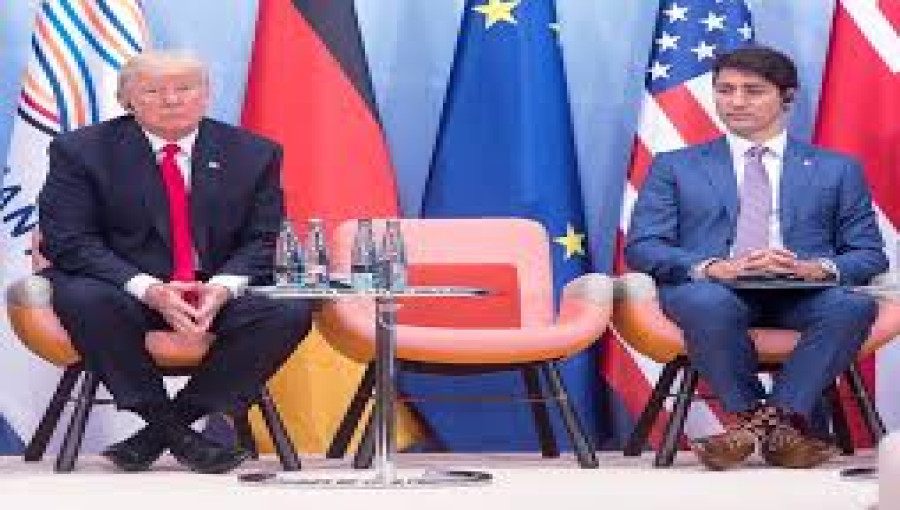 "President-elect Donald Trump and Canadian Prime Minister Justin Trudeau at a bilateral meeting during the 2017 G20 Summit in Hamburg, Germany."