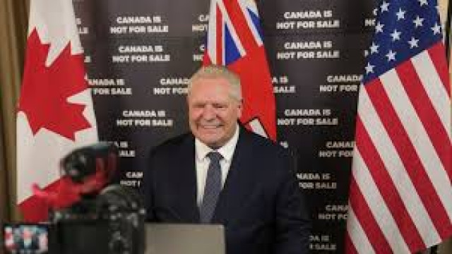 Caption: Ontario Premier Doug Ford announces the suspension of a 25% surcharge on electricity exports following discussions with U.S. Secretary of Commerce Howard Lutnick.