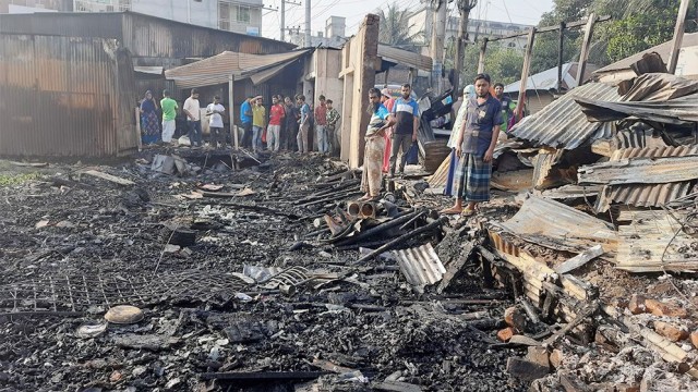 Seven Shops Gutted in Gazipur Fire, Loss Estimated at Tk 30 Lakh