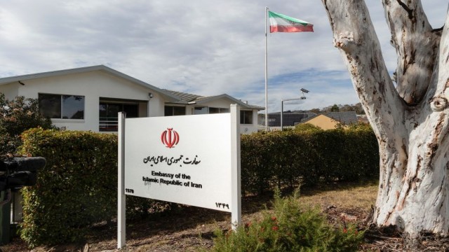 The Iranian Embassy in Canberra, Australia, photographed on August 26, 2025. Photo by Hilary Wardhaugh/AFP/Getty Images.