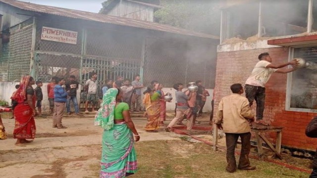 Tea plant catches fire in Habiganj