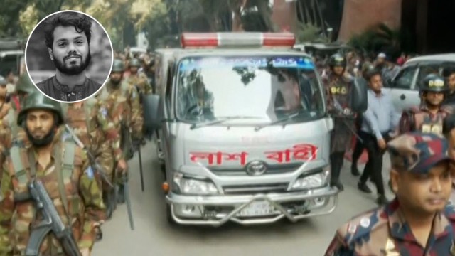 Sharif Osman Hadi’s Body Taken to Suhrawardy Hospital Morgue for Autopsy