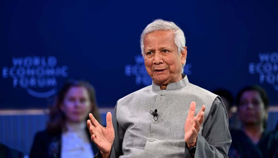 Chief Adviser Professor Muhammad Yunus joins conversation with the founder of the World Economic Forum Klaus Schwab in Switzerland on Thursday, January 24, 2025. Photo: PID