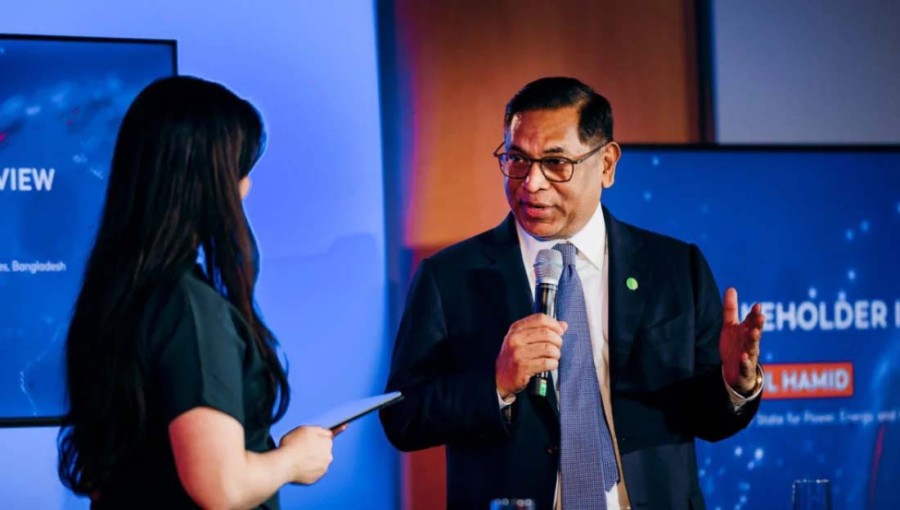 The recently taken image shows State Minister Nasrul Hamid speaking during an event at the Berlin headquarters of the Federal Foreign Office in Germany.