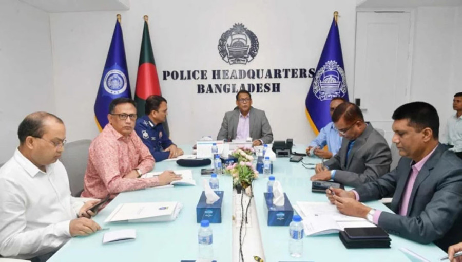 IGP Baharul Alam chairing a meeting at the Police Headquarter on Saturday, November 23, 2024.