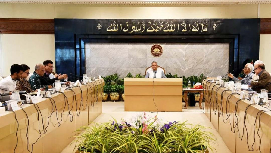 Chief Adviser Dr Muhammad Yunus presides over an advisory council meeting at his Tejgaon office on October 17, 2024.