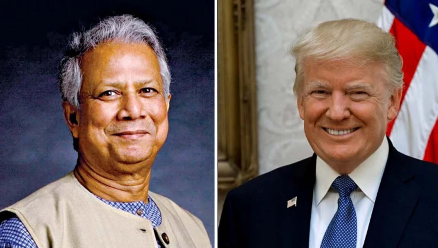 Muhammad Yunus, left, and Donald Trump. Photo: Collected