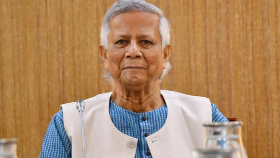 Chief Adviser Professor Muhammad Yunus at a meeting at the Secretariat.