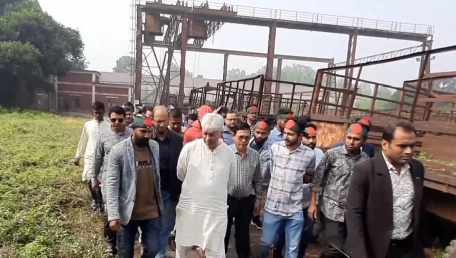 Industries Adviser Adilur Rahman Khan visits the Setabganj Sugar Mill in Dinajpur on Saturday, November 16, 2024.