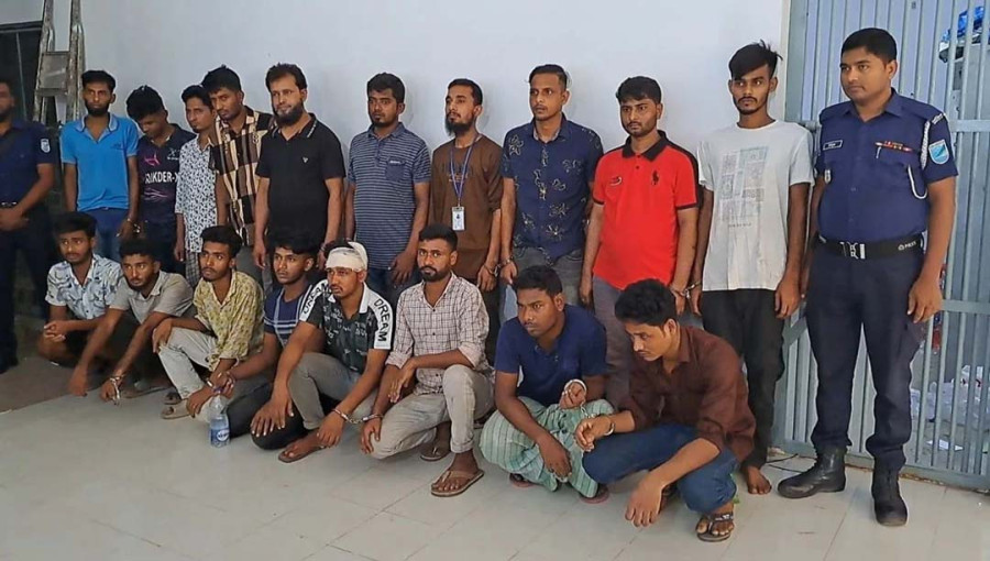 A joint force arrest 16 individuals for allegedly causing unrest in the Ashulia industrial area of Savar, Dhaka on Saturday