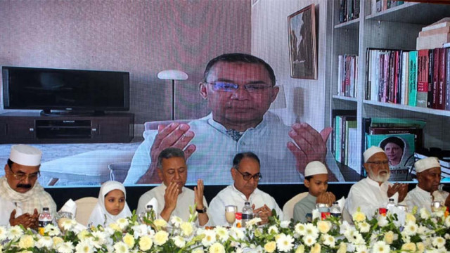 BNP Standing Committee Member Mirza Abbas speaks at an Iftar event with orphans and Islamic scholars at Eskaton, Dhaka, urging vigilance against division in the country on Sunday, March 2, 2025. Photo: UNB