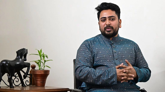 Nahid Islam, the convener of National Citizen Party (NCP), speaks during an interview with AFP at his residence in Dhaka on March 5, 2025. Photo: AFP