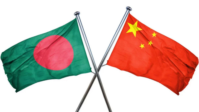 National flags of Bangladesh and China. Photo: Collected