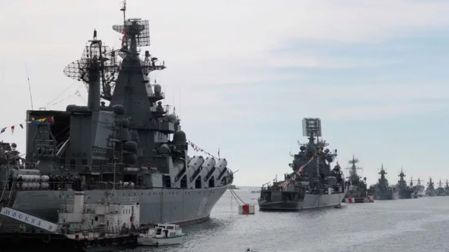 File photo: Russian Navy vessels are anchored in a bay of the Black Sea port of Sevastopol in Crimea. Photo: Reuters