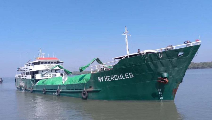 This image shows one of the two vessels seized and then released by the Arakan Army.