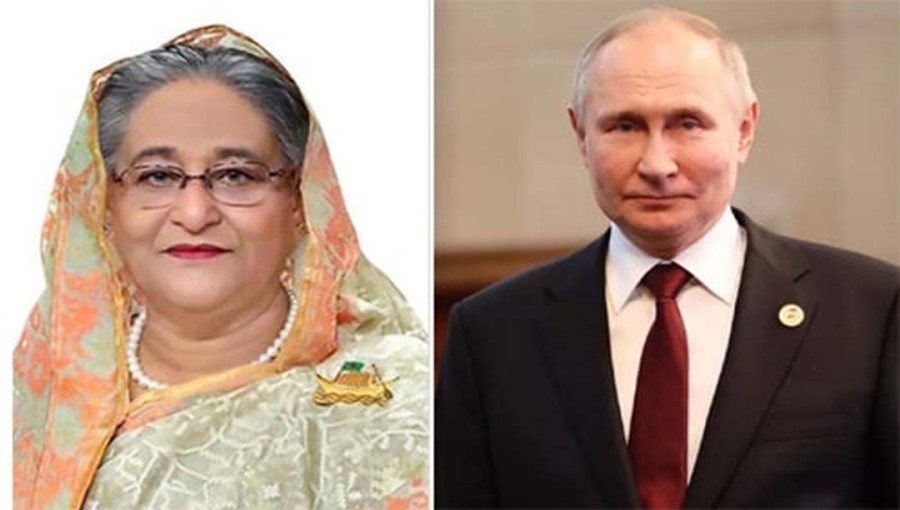 Prime Minister Sheikh Hasina and  Vladimir Putin