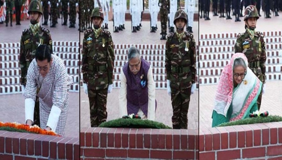 President, PM, Bhutanese King pay homage to Liberation War martyrs