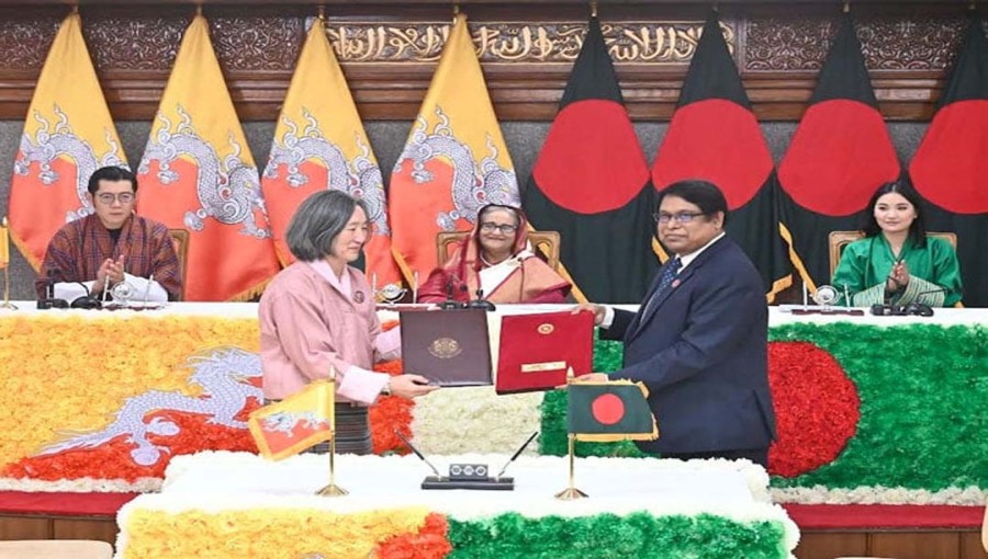 Bangladesh and Bhutan today signed three new memorandum of understandings