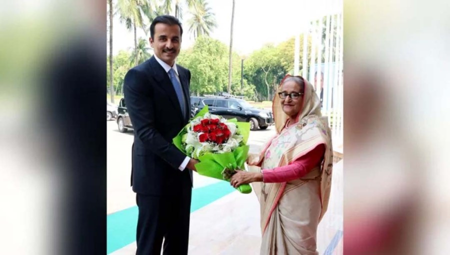 Prime Minister Hasina Extends Warm Welcome to Qatar’s Emir at her Office