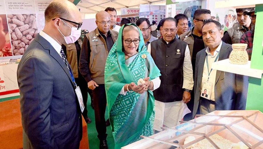 Prime Minister Sheikh Hasina visits Livestock Services Week and Exhibition-2024 at the Old Trade Fair Ground at Sher-e-Bangla Nagar beside the Bangabandhu International Conference Centre (BICC) on Thursday