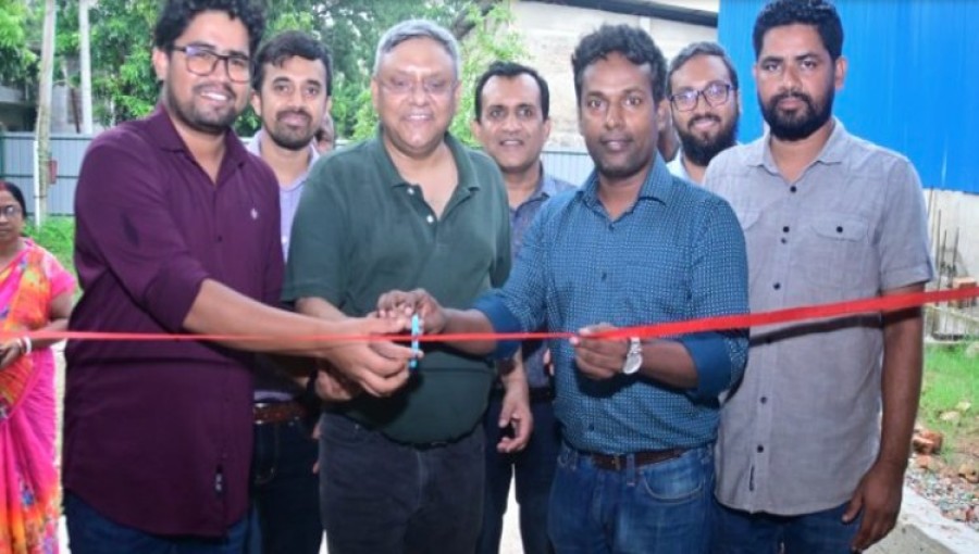 Dignitaries and officials at the inauguration of the Feni Recycling Business Unit (RBU) by Bangladesh Petrochemical Company Limited (BPCL) in Daganbhuiyan, Feni. Photo: Collected